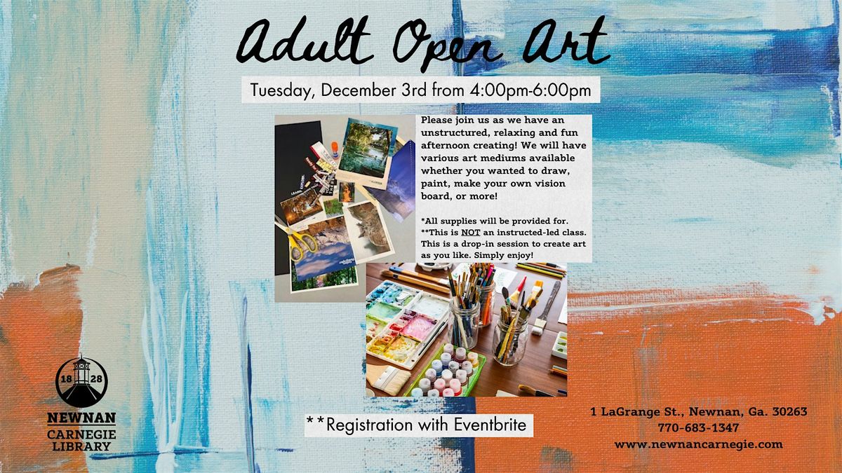 Adult Open Art\/Craft Day