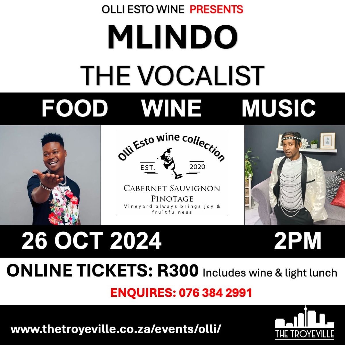 Olli Esto Wine presents MLINDO THE VOCALIST