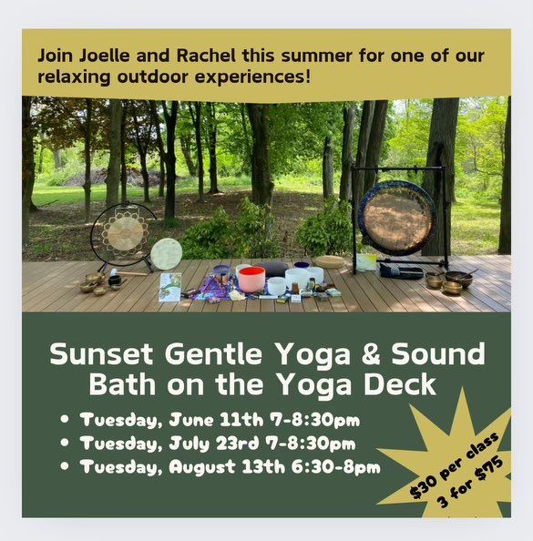 Sunset Gentle Yoga and Sound Bath on the Yoga Deck- JULY