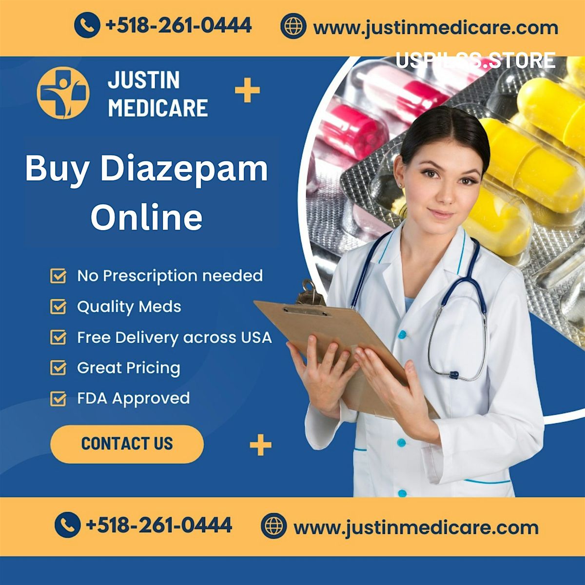Buy Diazepam without prescription Online At Your doorstep