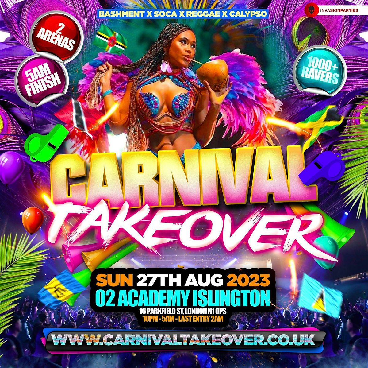 CARNIVAL TAKEOVER - EVERYONE FREE BEFORE 12AM