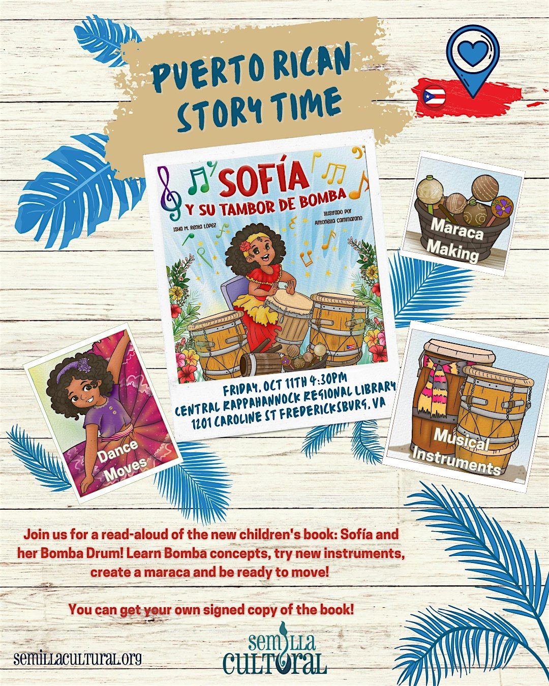 Puerto Rican Storytime: Sof\u00eda and her Bomba Drum