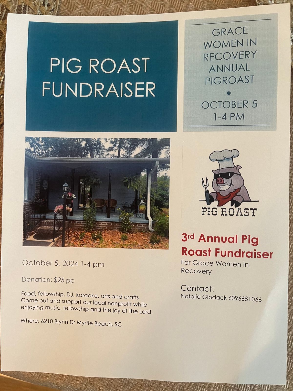 Grace Women in Recovery Pig Roast Fundraiser 