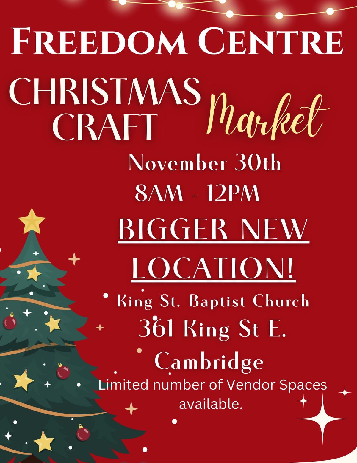 Freedom Centre's First Ever Christmas Craft Market - NOTE CHANGE OF LOCATION