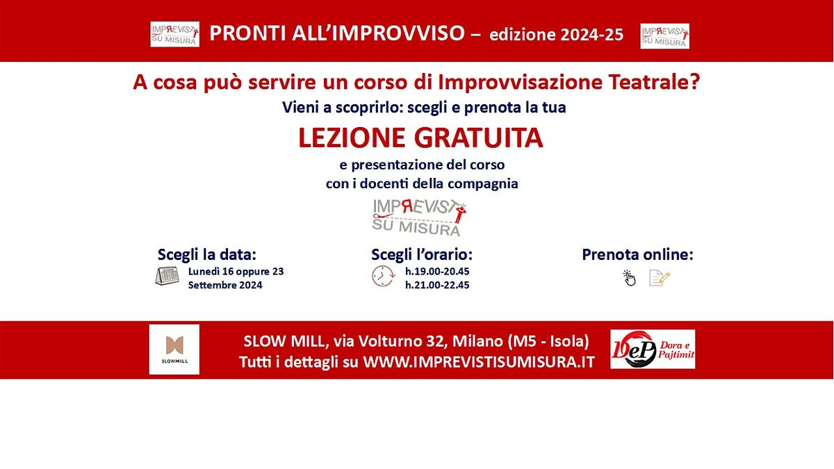 Lezione Gratuita Improvvisazione Teatrale