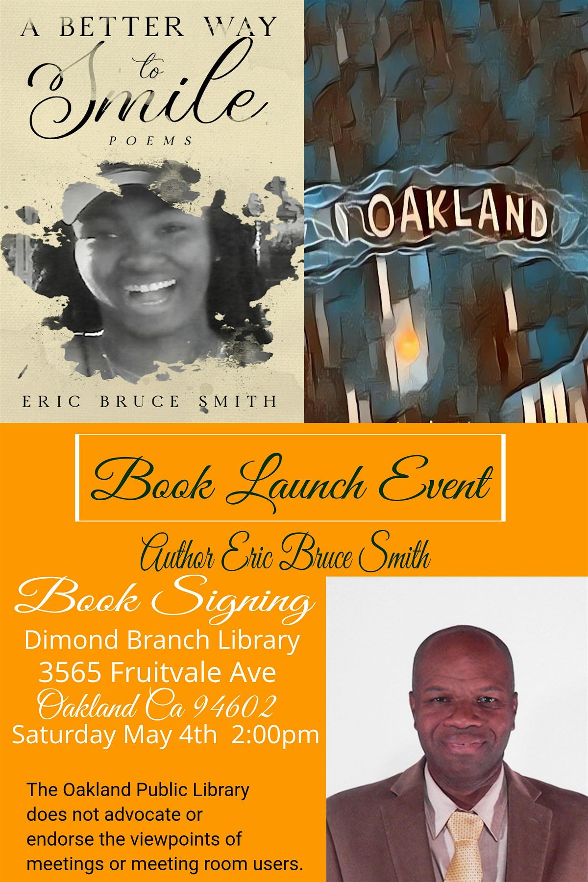 Book Launch with Author Eric Bruce Smith    " A Better Way to Smile Poems"