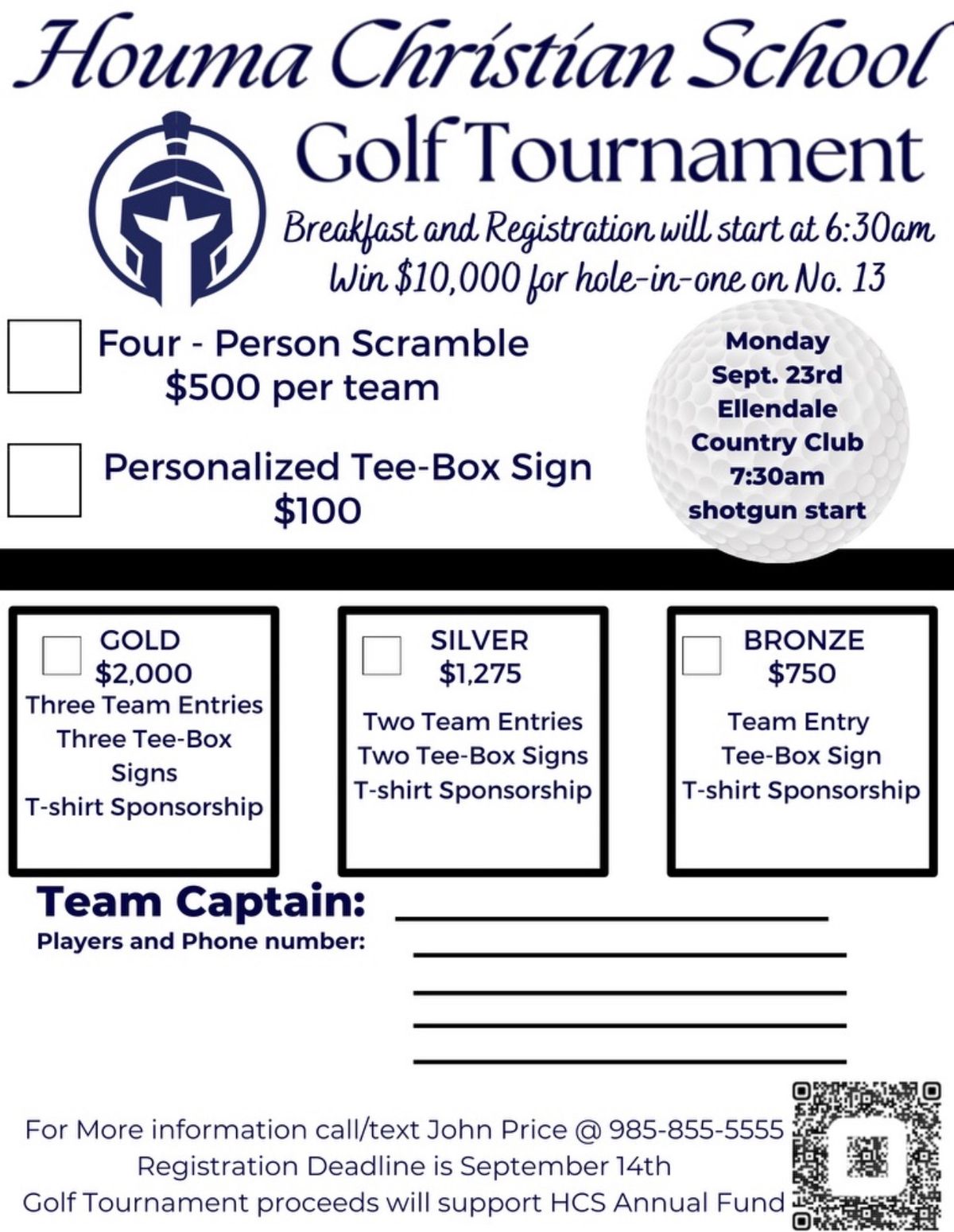 Houma Christian School Golf Tournament 