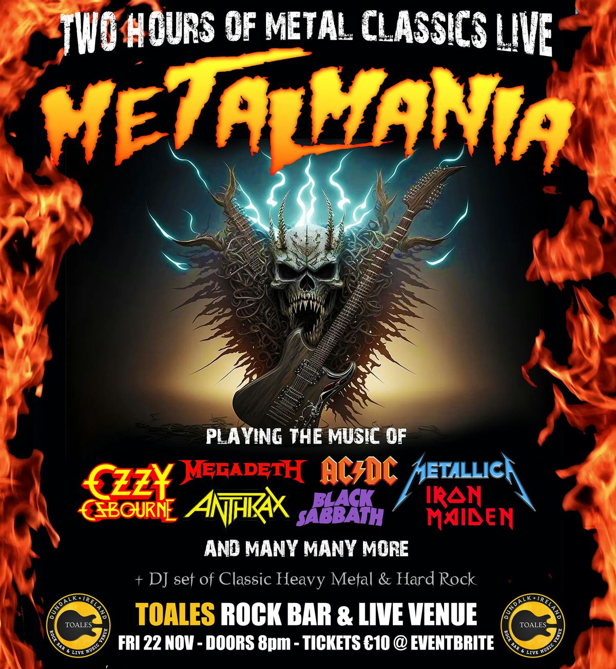 Metal Mania LIVE HEAVY METAL SHOW - Fri 22 Nov - Toales Venue, Dundalk