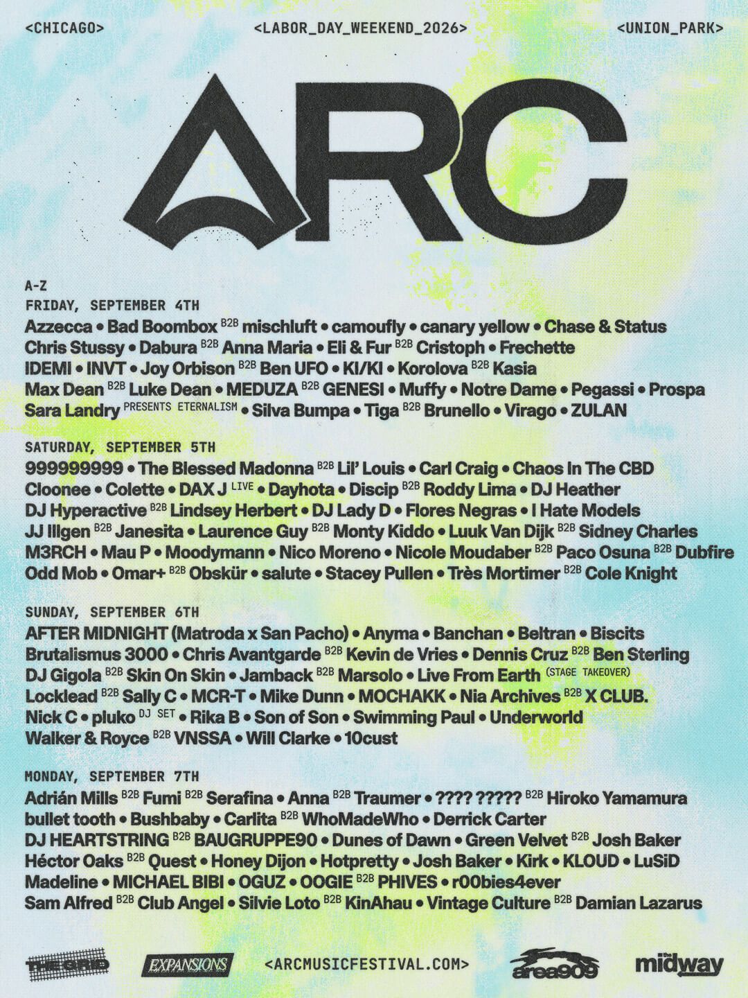 2026 ARC Music Festival - 4 Day Pass at Union Park