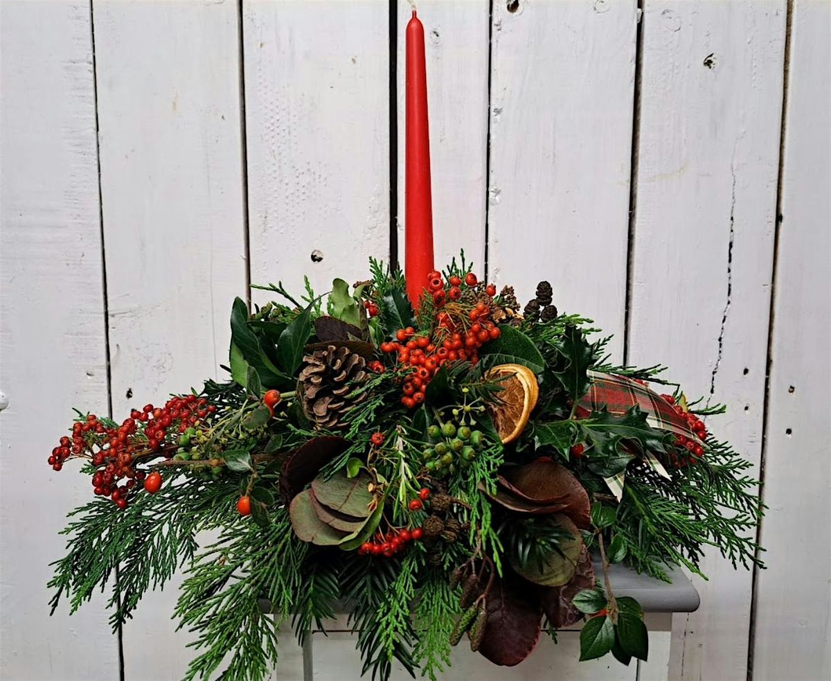 Christmas Table Centrepiece Workshop:  Christmas Table Arrangement with candle