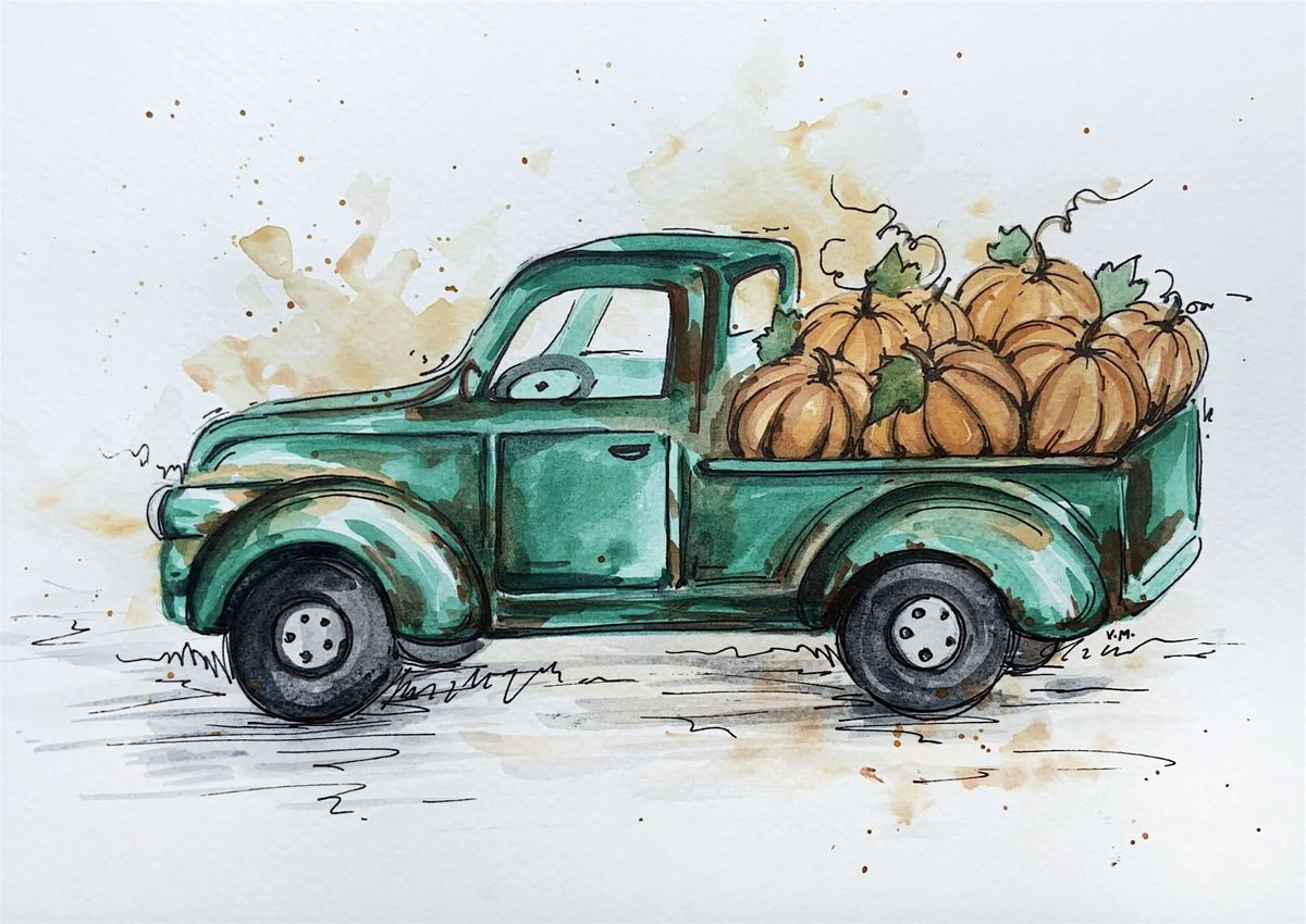 Watercolor Workshop: Truck O' Pumpkins