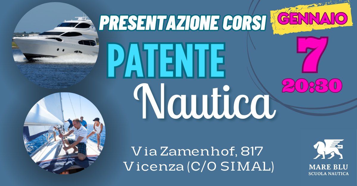 Presentazione Corsi patente nautica Vicenza 