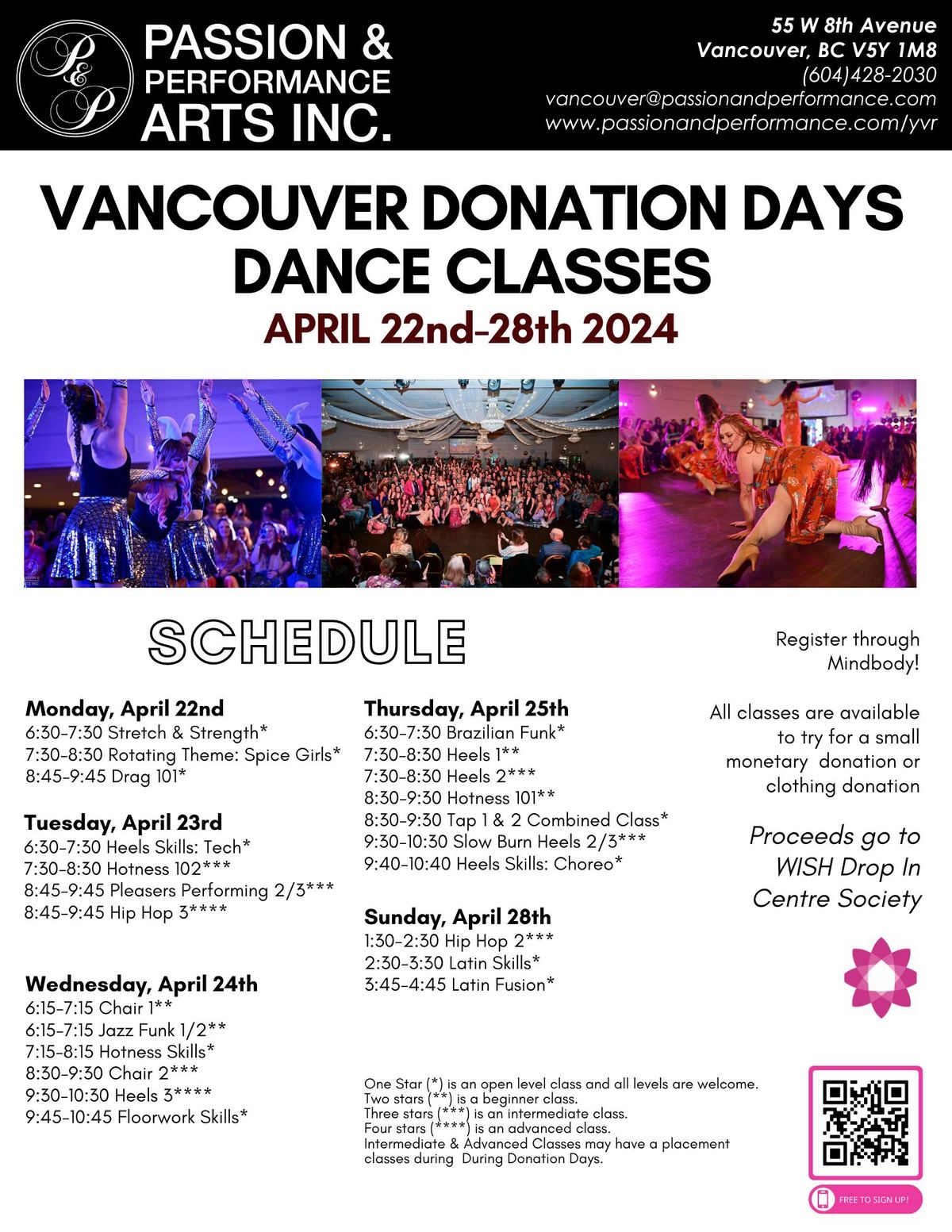 Vancouver Donation Days Classes 