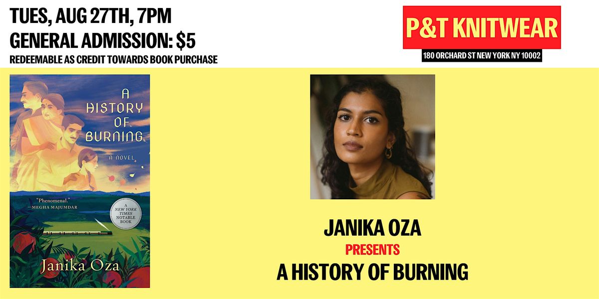 Janika Oza presents A History of Burning: A Novel