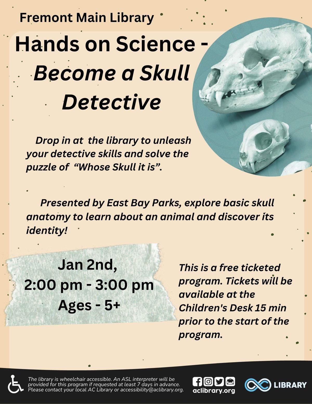 Hands on Science - Become a Skull Detective @ Fremont Main Library