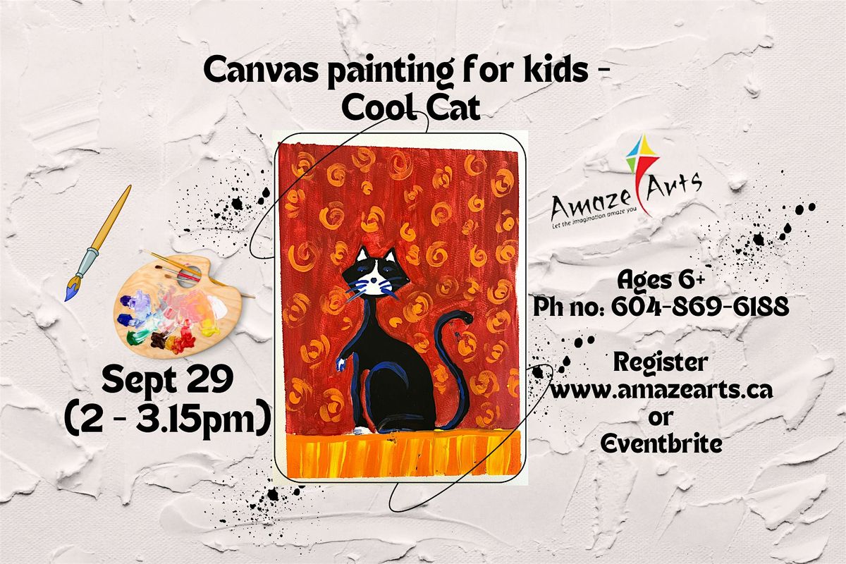 Canvas painting for kids - Cool Cat