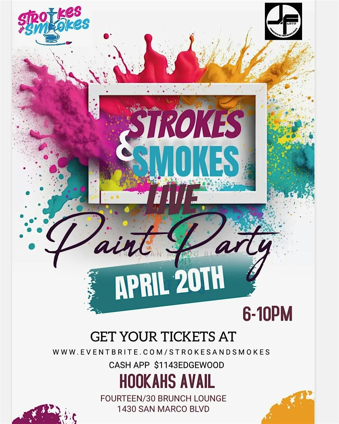 Strokes N Smokes Live Paint Party with karaoke and Hookah