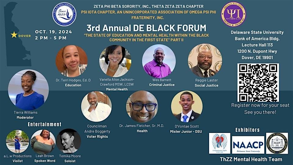 \u0398\u0396\u0396 & \u03a8\u0399 CHAPTER\u2019S PRESENT: THE 3RD ANNUAL DELAWARE BLACK FORUM