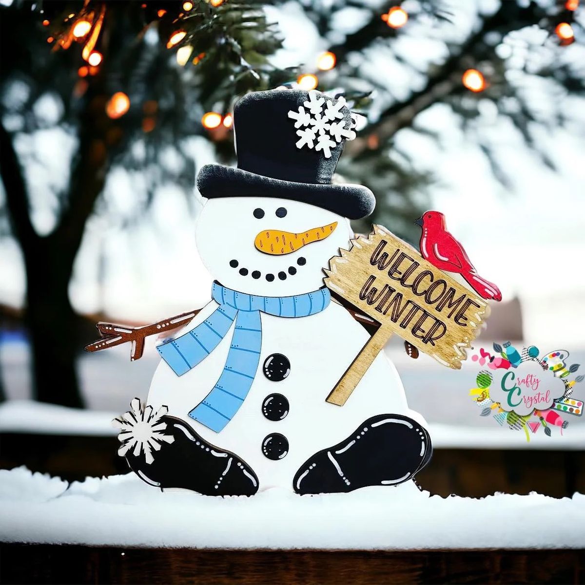 DIY 3D Snowman Painting with Crafty Crystal