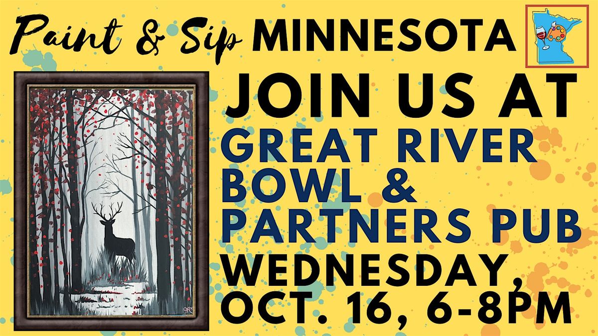 October 16 Paint & Sip at Great River Bowl & Partners Pub