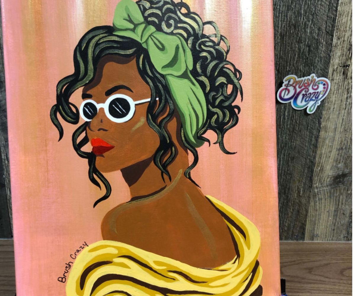 Golden Curly Girl Painting class