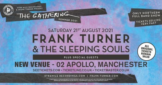 Frank Turner & The Sleeping Souls |* NEW Manchester VENUE*