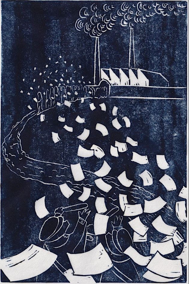 Rolling our Own linocut print with Minna Henriksson, The