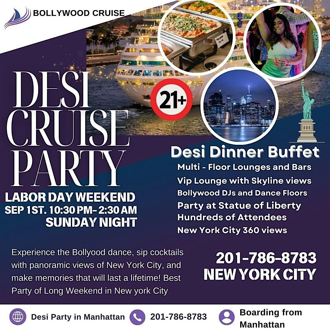 Bollywood Cruise Desi Dinner Buffet New York City Labor Day Weekend Sep1