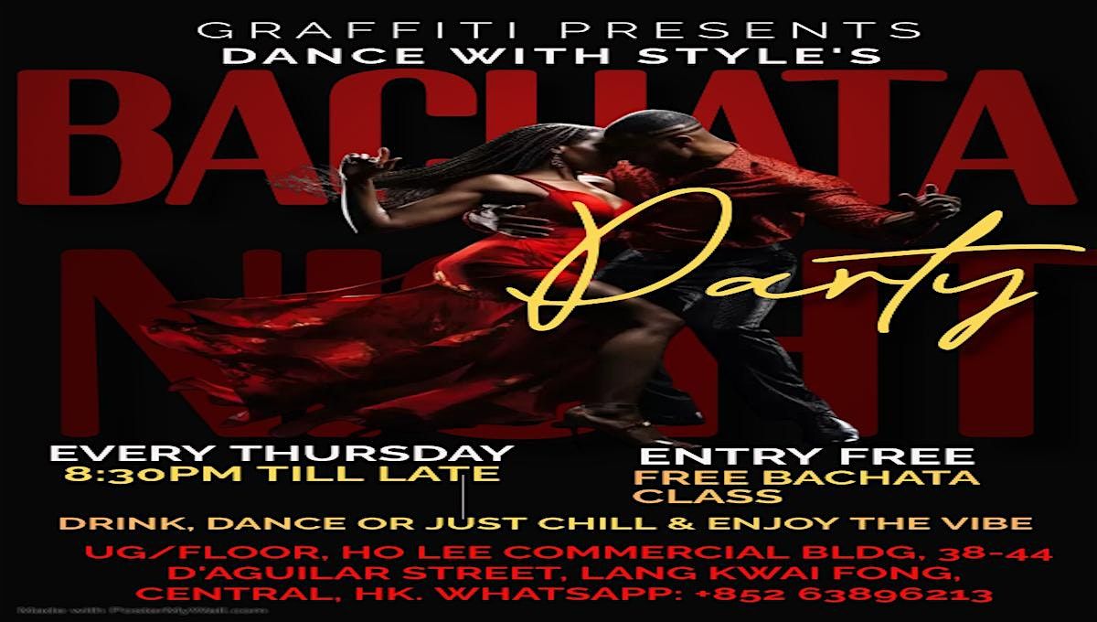 Simply Bachata Nite Every Thursday at Graffiti.  Entry Free +Bachata Class