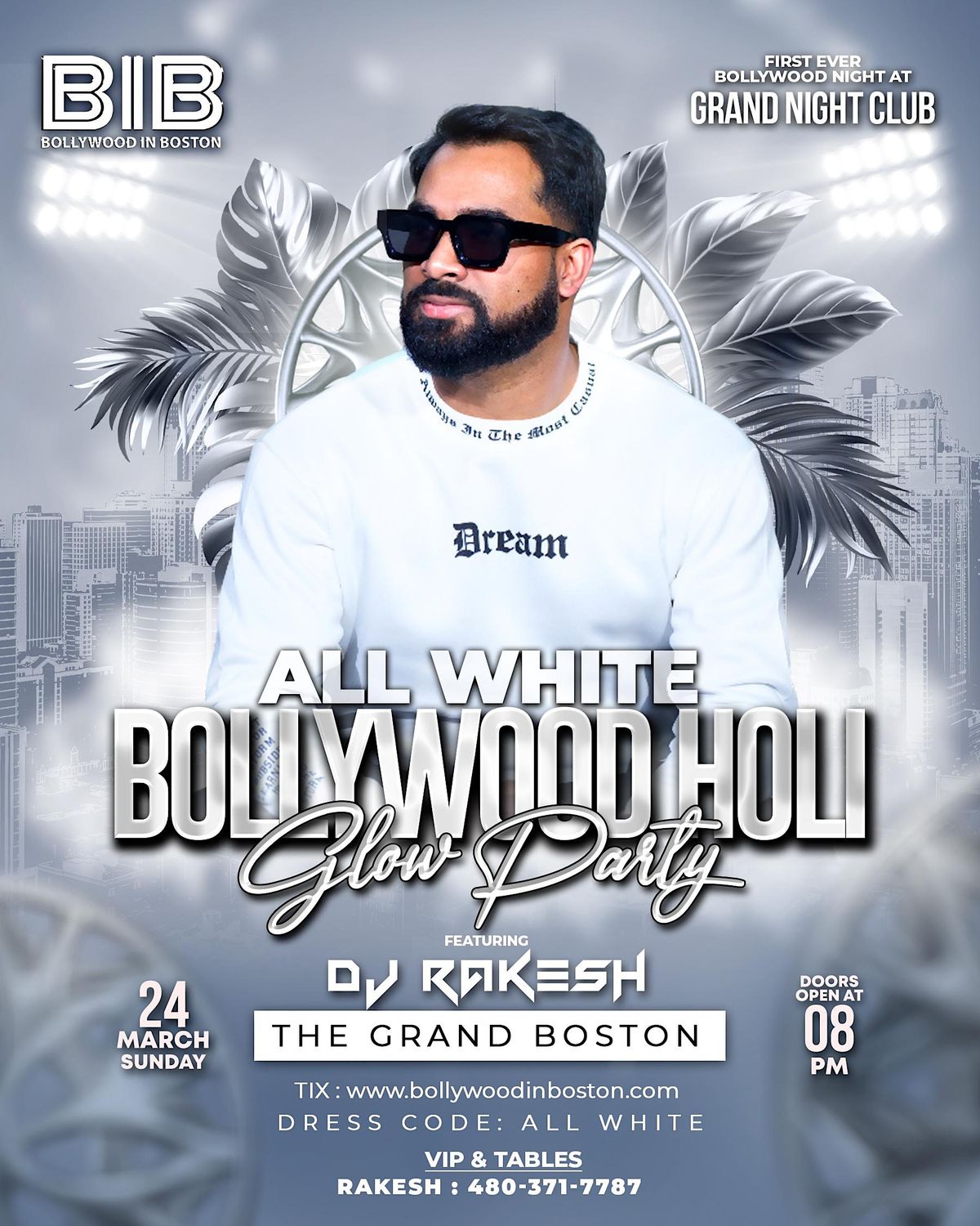 HOLI GLOW PARTY - DJ RAKESH - THE GRAND NIGHT CLUB - BOSTON