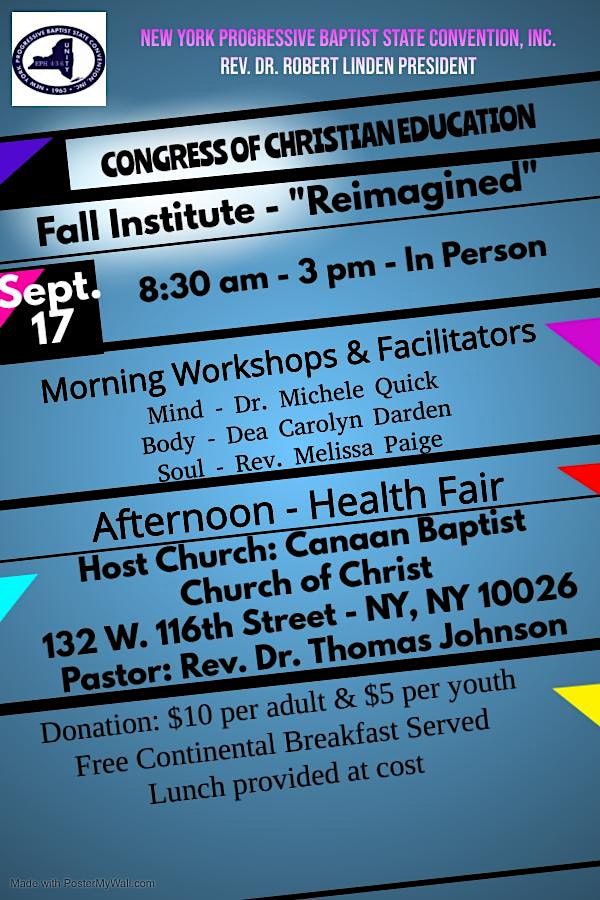 Fall Institute Reimagined, Canaan Baptist Church, New York, 17