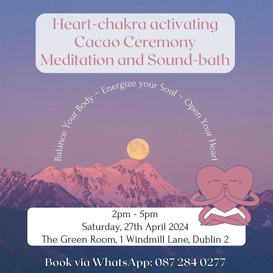 Heart chakra activating Pink Moon Cacao Ceremony, Meditation & Sound-bath