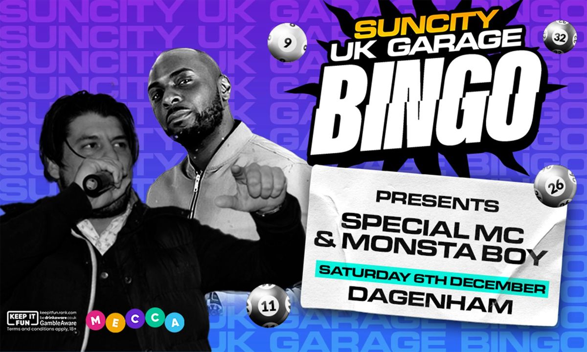 UK GARAGE BINGO in Dagenham | MONSTA BOY &amp; SPECIAL MC 