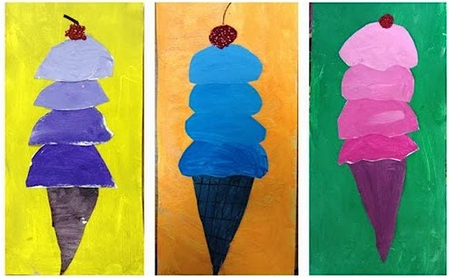 Kids Art Classes: Chalk Pastel Ice Cream Cones