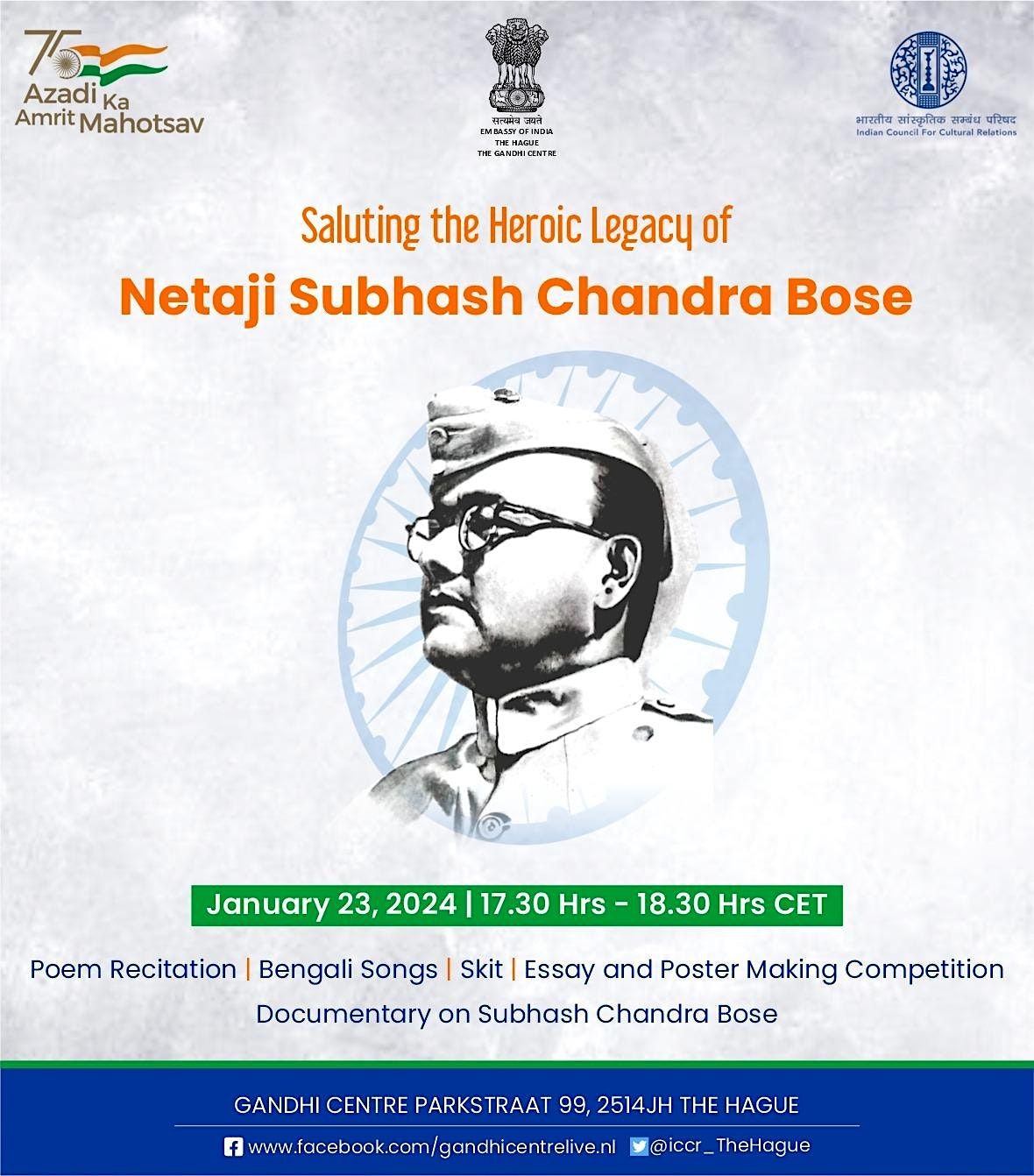 Celebrating Birth Anniversary of Netaji Subhash Chandra Bose, Gandhi