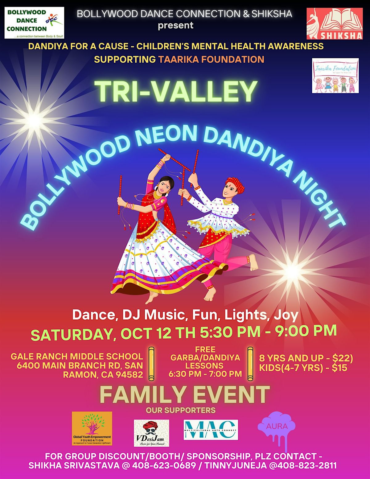 TRI-VALLEY BOLLYWOOD NEON Dandiya 2024 for cause