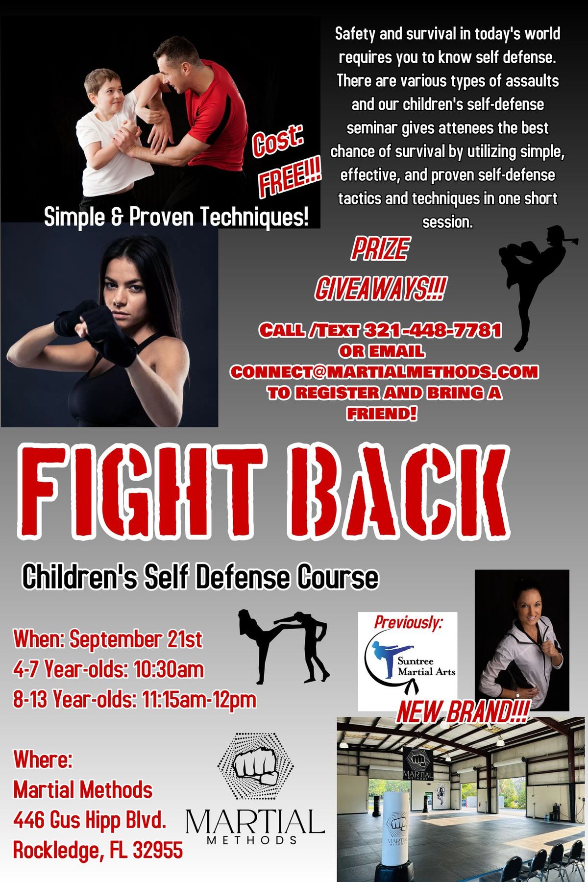 FREE KIDS Self-Defense Course to the Public! 