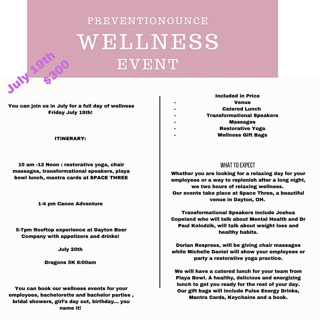 Preventionounce Wellness Event