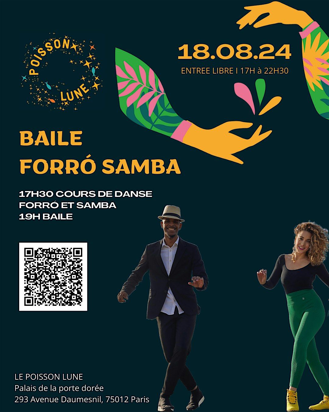 Cours de Forr\u00f3 et Samba de Gafieira et baile au  Poisson lune (Guinguette)