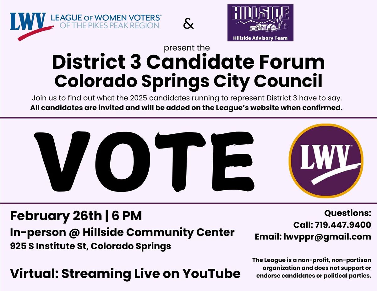 COS District 3 Candidate Forum