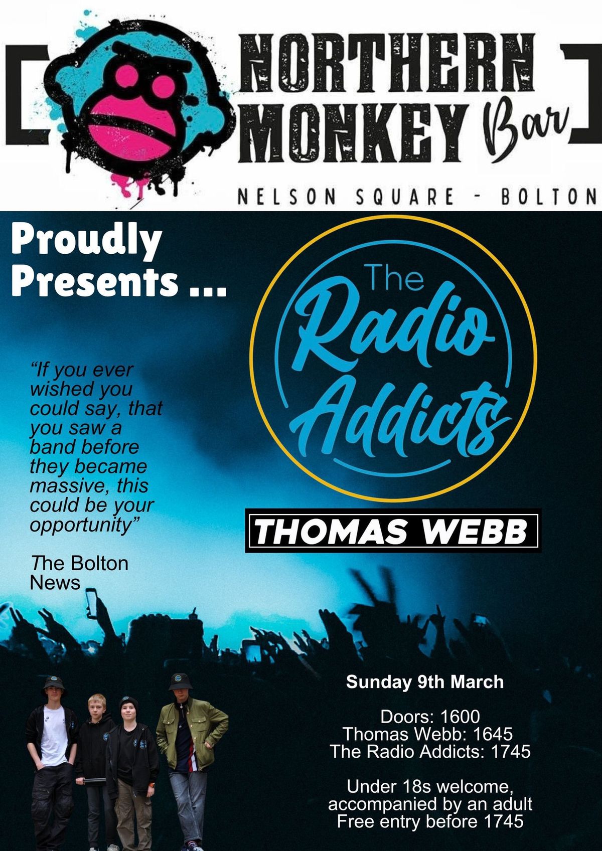 The Radio Addicts & Thomas Webb at Northern Monkey, Bolton