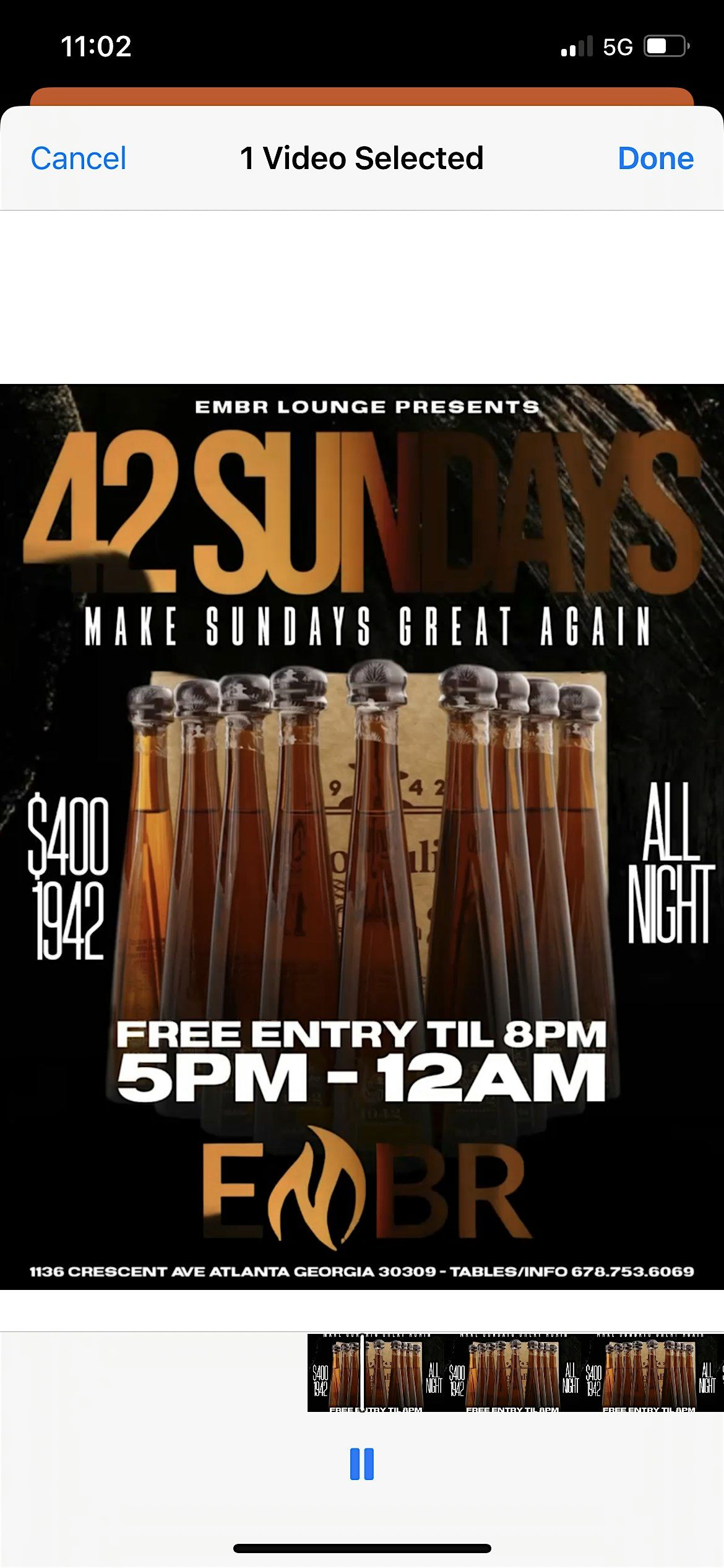 42 SUNDAYS ! $400 1942 bottles! ALL YOU CAN EAT CRABLEGS 5pm-8pm!