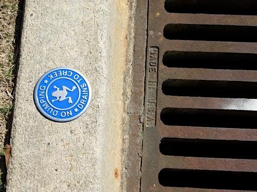 Storm Drain Marking, Vinings Cove Subdivision, Mableton, 1 November 2023