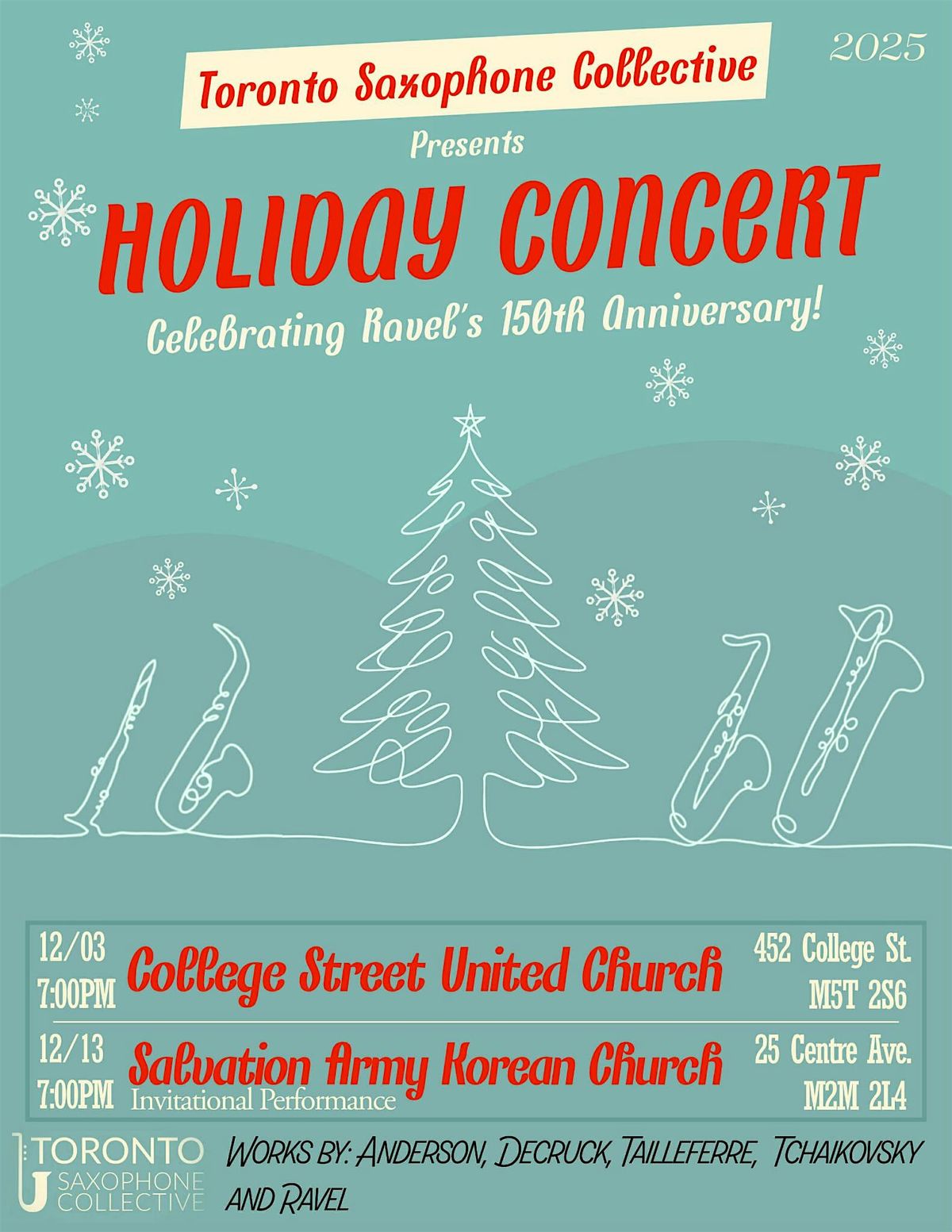 Toronto Saxophone Collective Holiday Concert
