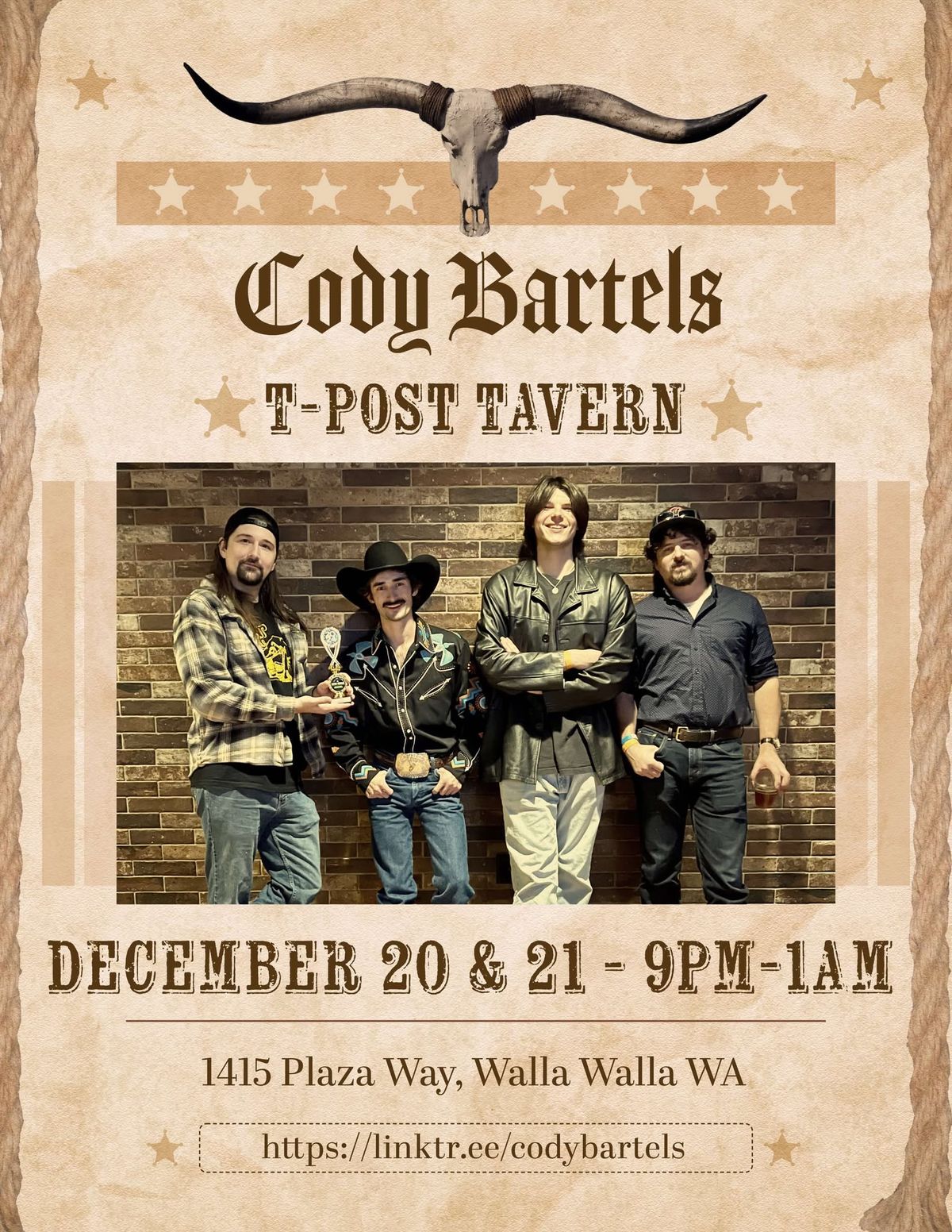 Cody Bartels Full Band at T-Post Tavern