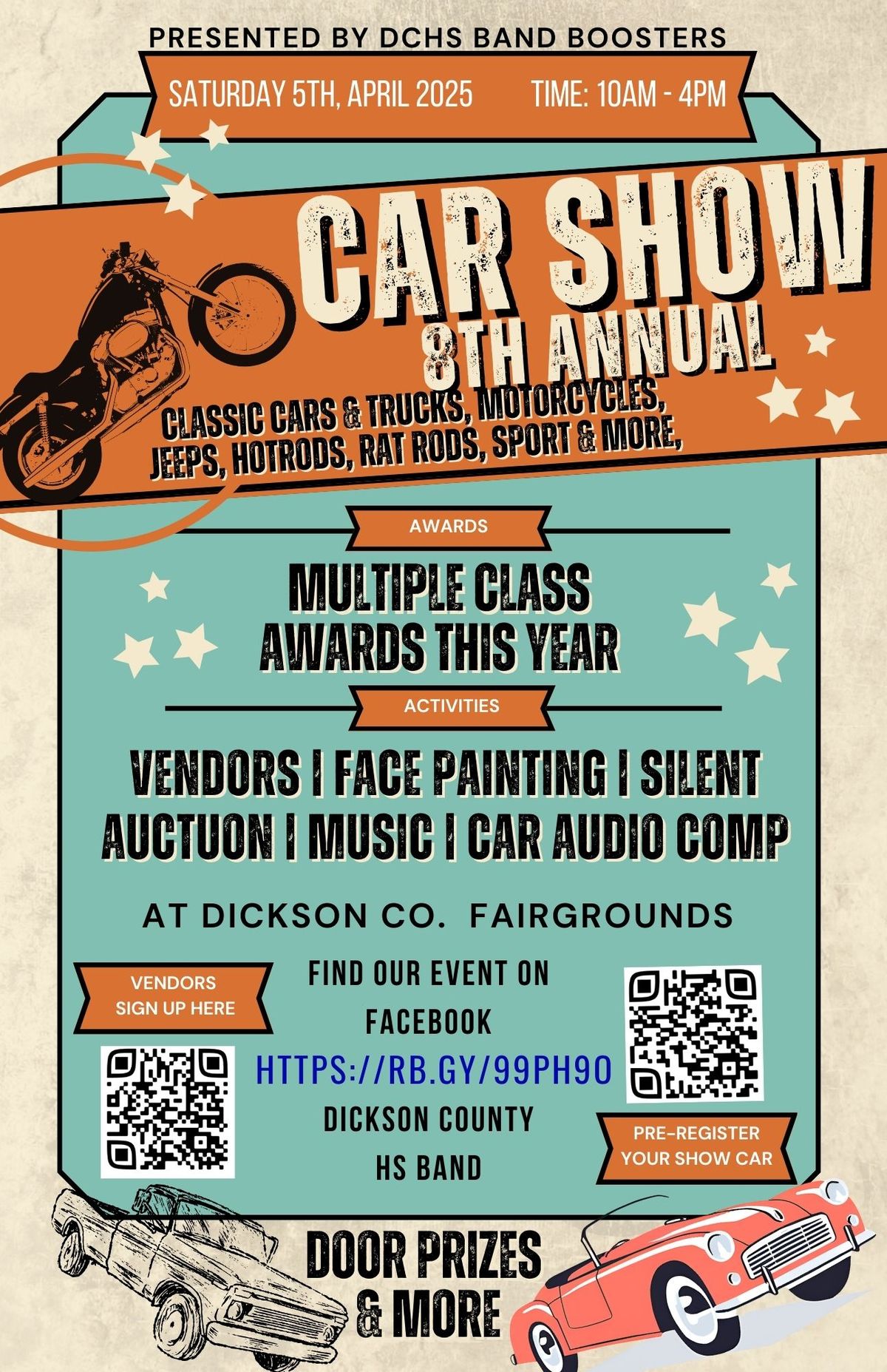 8th Annual Car Show Presented by DCHS Band Boosters