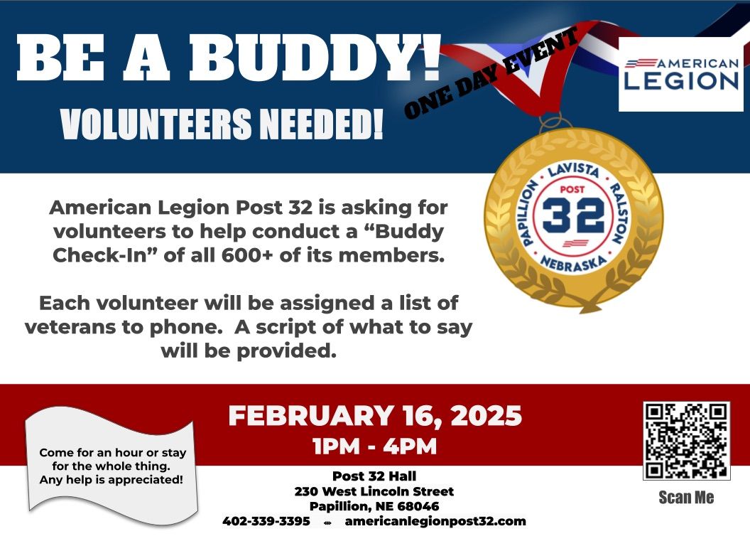 Post 32 Buddy Check- Volunteers Needed! 