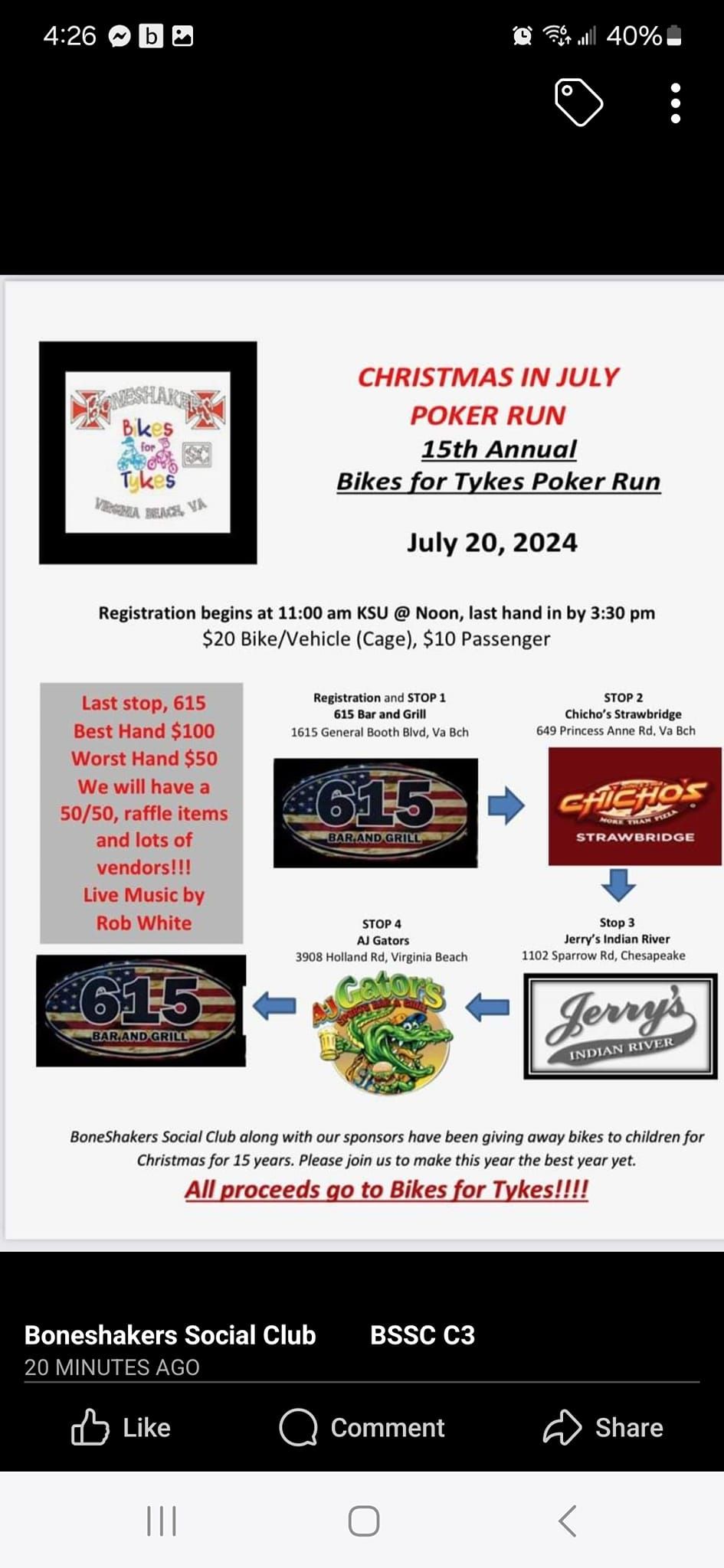 Meet Up for the Christmas in July Poker Run