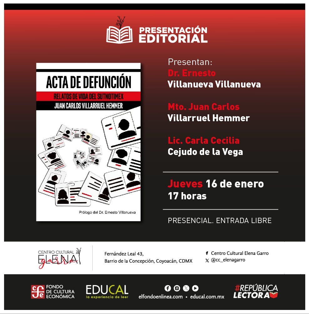 Presentaci\u00f3n de libro "Acta de defunci\u00f3n".