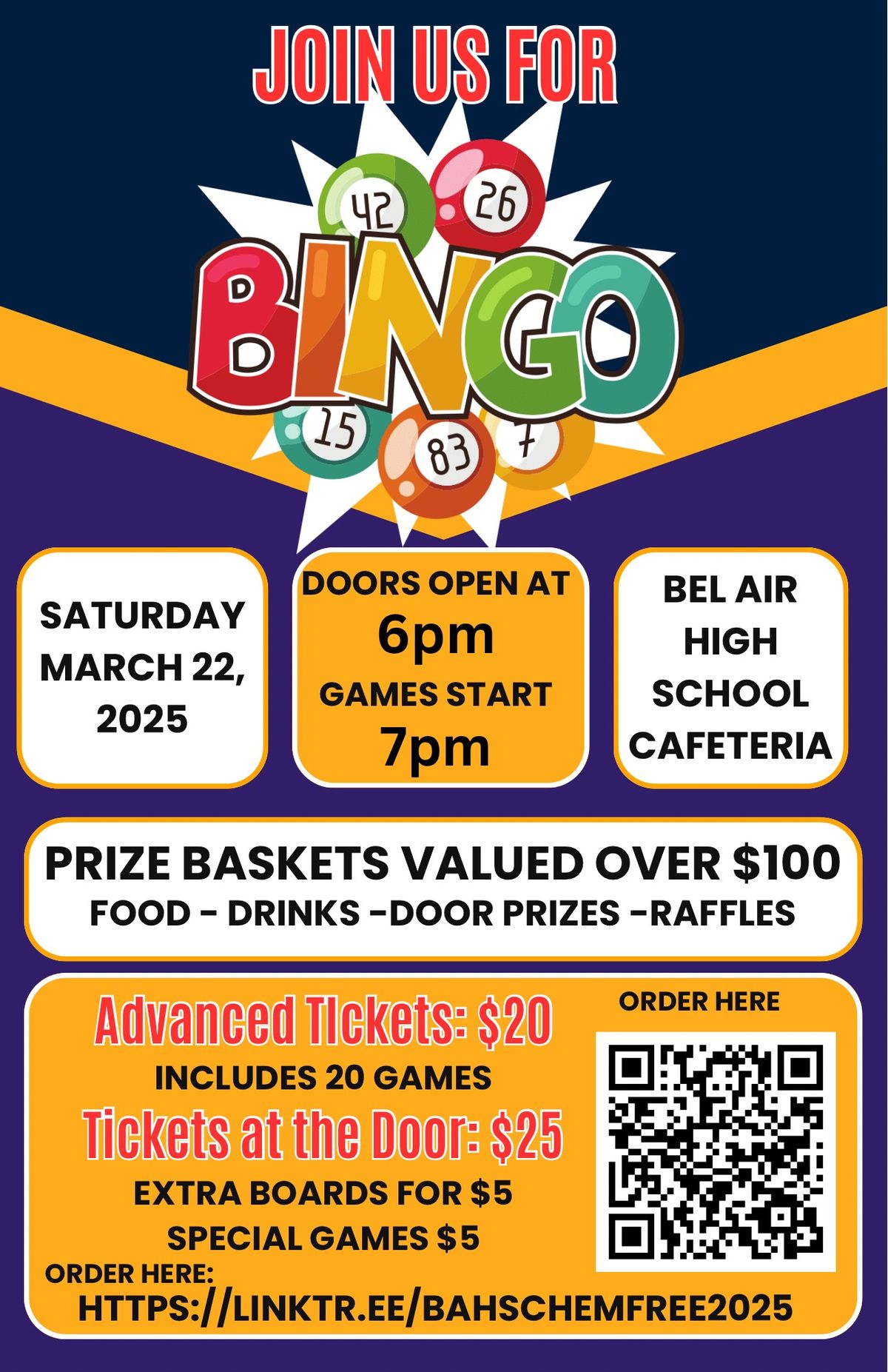 BAHS ChemFree Events BINGO